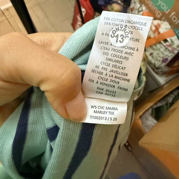 Toad&Co Striped Samba Marley V-Neck Tee - Picture 5 of 6